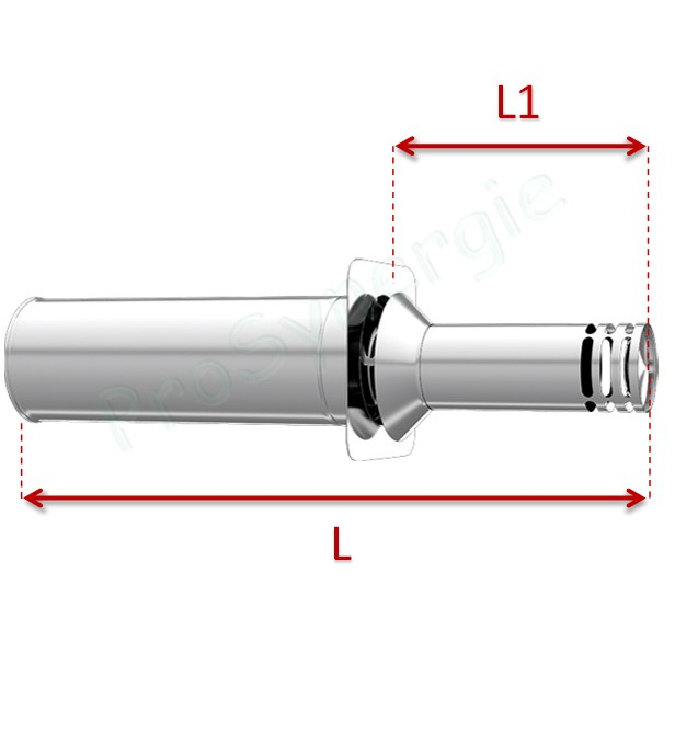 Terminal Horizontal Concentrique BIOX Inox/Inox - Ø 100/150 mm
