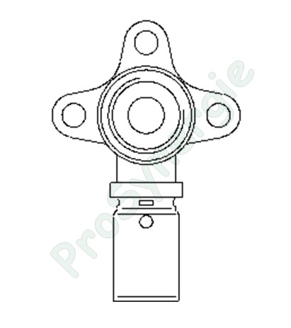 Applique murale (modèle long) coudé 90° laiton à sertir Ø16mm - à visser F Ø 1/2´´