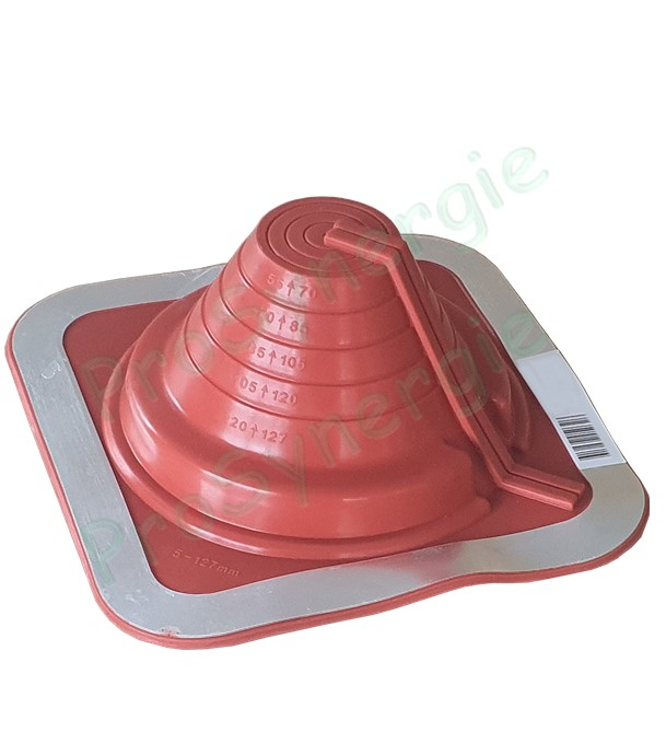 Etanchéité souple SolFlexe Silicone rouge (200 °C maxi) n°3 Ø 5 à 127 mm - Ouverture latérale possible et embase carrée