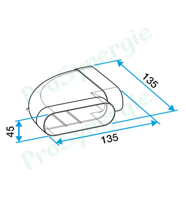 Coude 90° Horizontal Minigaine Aldes - Ventilation (VMC) - Section 40 x 100 mm