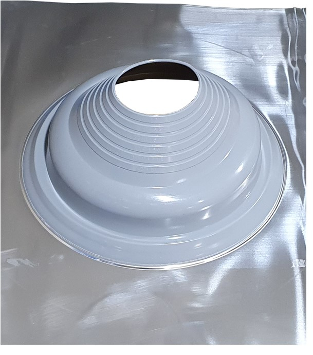 Etanchéité souple SolFlexe Alu Silicone (200°C maxi) n°3 - Ø 110 à 200 mm - Avec embase aluminium - Pour sortie de toiture