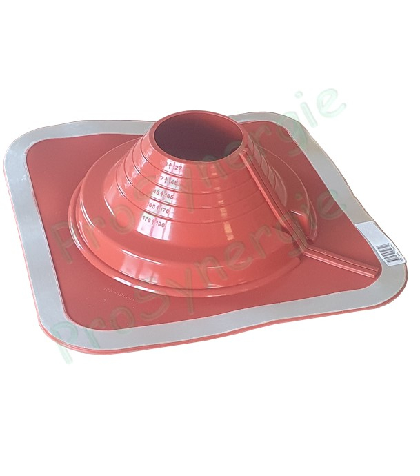 Etanchéité souple SolFlexe Silicone rouge (200 °C maxi) n°5 Ø 108 à 190 mm - Ouverture latérale possible et embase carrée
