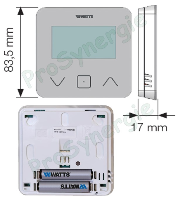 Thermostat d´ambiance numérique sans fil radio fréquence BT-D03RF avec écran LCD rétroéclairé et touches tactile compatible Watts Vision