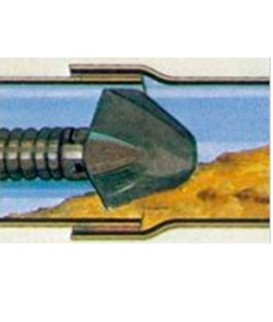 Tête fer de lance pour Flexible de déboucheur Ø 22 mm (diamètre tête 65mm - Longueur 65mm)