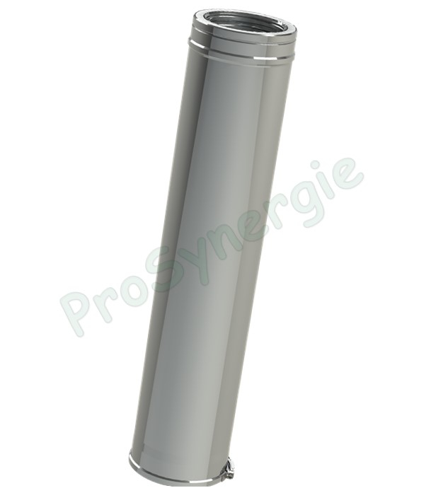Tuyau Longueur 0,5 mètre (450 mm utile) Isolé Duoten Int./Ext. = Inox 304 / Galva - Øint/ext 180/230 mm