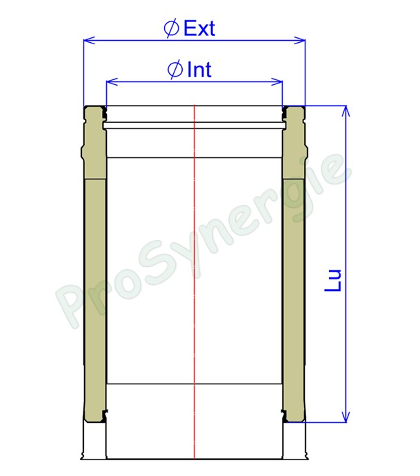 Tuyau Isolé Duoten Inox 316/304 - Réglable - Ø 130/180mm avec Bride (L utile = de 360mm à 530mm)
