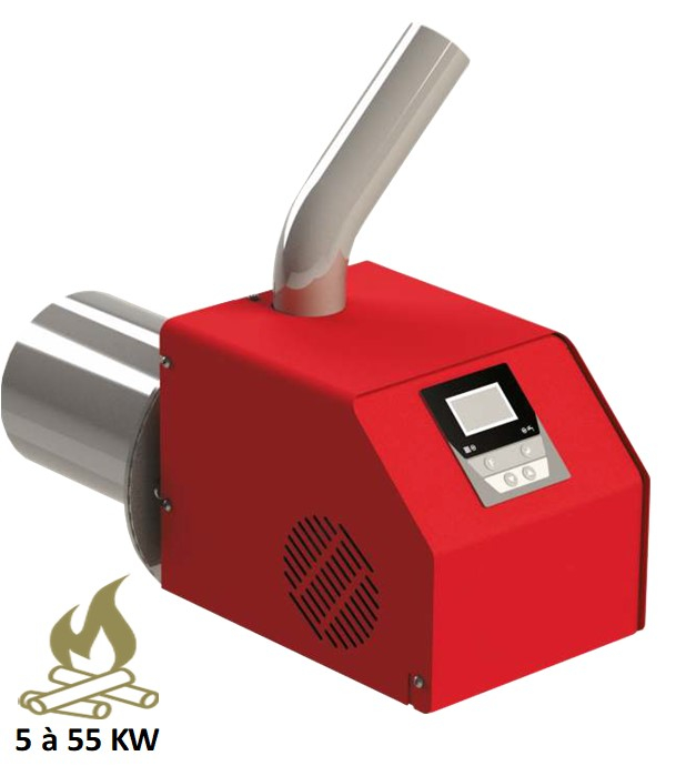 Brûleur à granulés Pell Eco V2 de 5 à 35 KW régulateur électronique intégré (analyse T° + commande combustion, alimentation vis externe et sécurité)