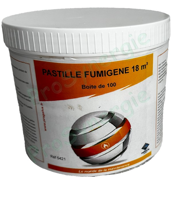 Boite de 100 pastilles fumigène - Volume de fumée : 18 m³ (durée de combustion 40 sec.)