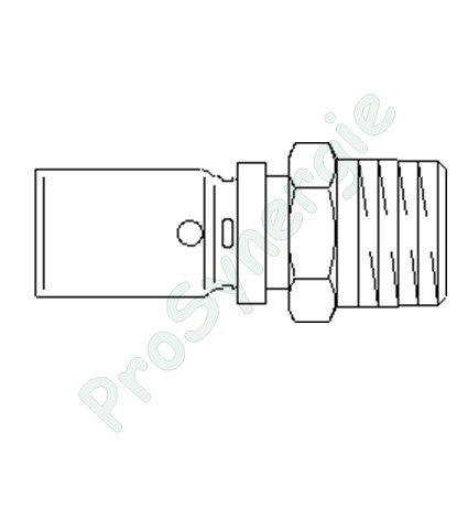 Raccord laiton à sertir Ø26mm - à visser M Ø 3/4´´