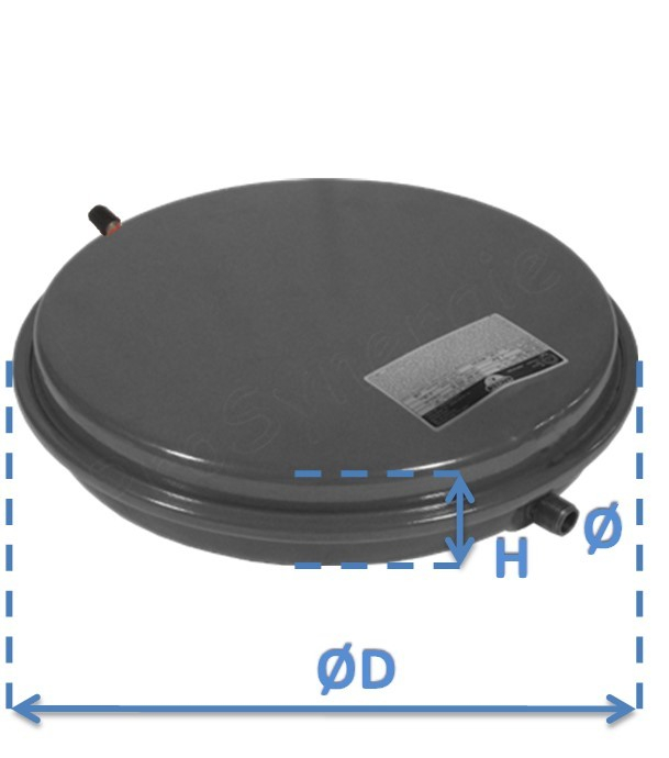 Vases d´expansion chauffage circulaires plats série 533  Ø337mm (6 litres)