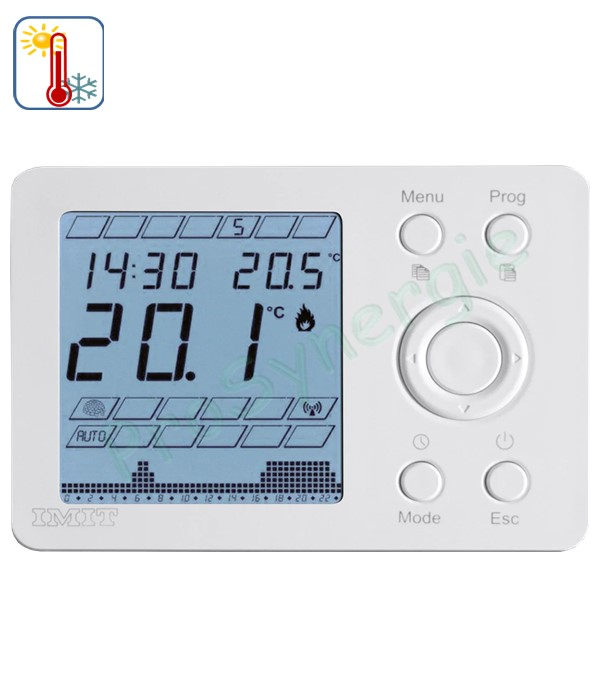 Thermostat programmable filaire pour  installation de chauffage et rafraîchissement/climatisation