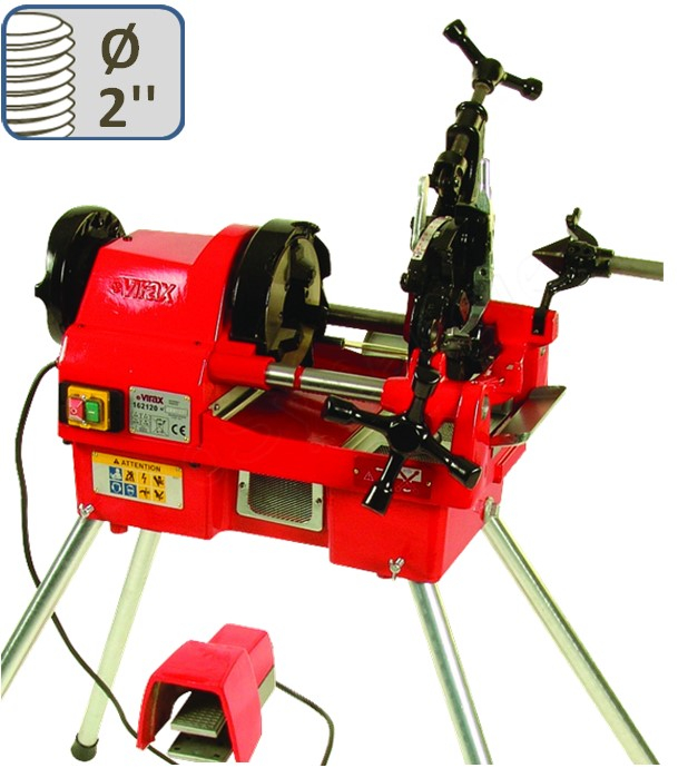 Machine à fileter 2´´ - Tête ouverture auto - Alésoir et coupe-tube - 1100W - 1/2-3/4´´ et 1-2´´