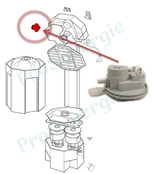 Pressostat mécanique générique 40 Pa compatible pour démarrage de centrale Aldes Axpir