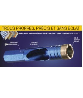 Trépan diamanté Blue Céram - Ø 20 mm