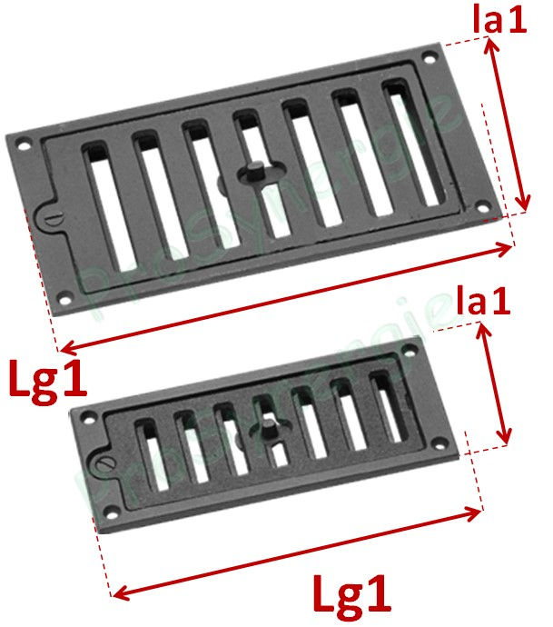 Grille réglable amenée d´air en fonte 220 x 110 mm