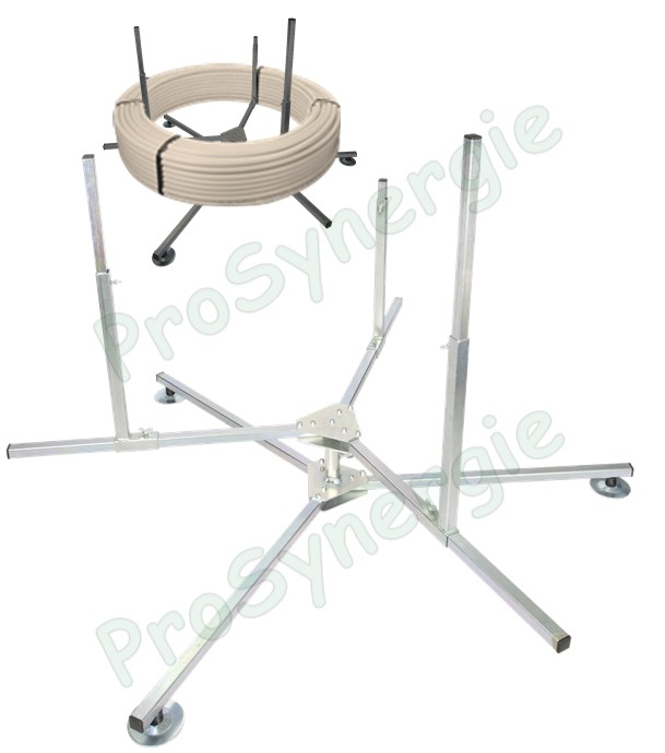 Dérouleur (80Kg max.) tuyau couronne (Ø14 - 26mm) multicouches tubes PE-X PE-RT PE-RT tube cuivre aluminium souples et câbles