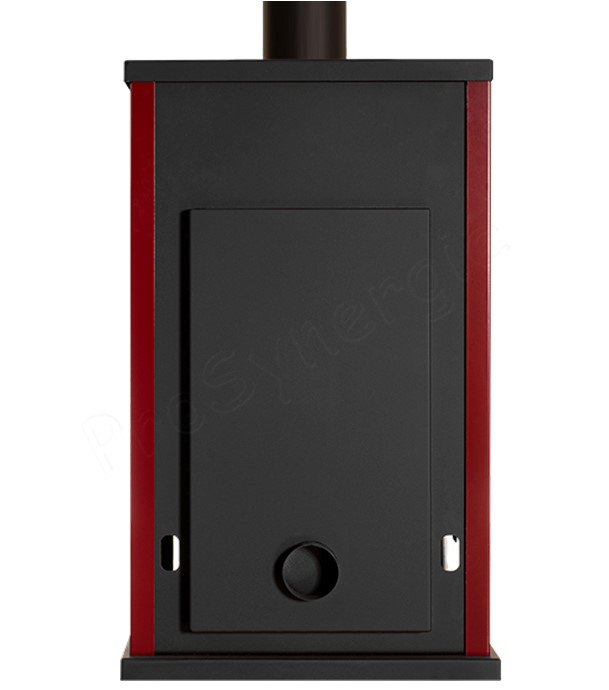 Eko3 - Poêle à bois ecodesign, classe A+, 12 kW, rendement > 82%, LxPxH = 530x440x890, jaquette bordeaux