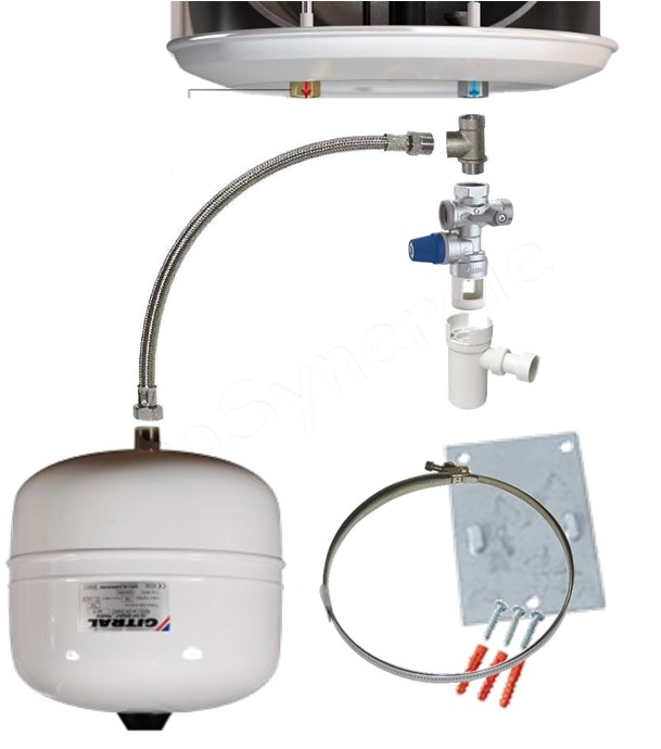 Kit pour vase sanitaire maxi. 18 litres - fixation murale et de branchement d´un vase sanitaire (chauffe eau)