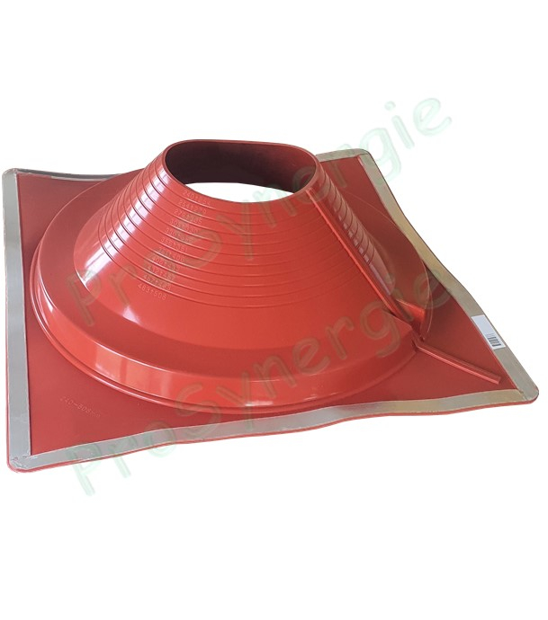 Etanchéité souple SolFlexe Silicone rouge (200 °C maxi) n°9 Ø 240-508 mm - Ouverture latérale possible et embase carrée