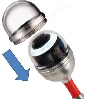 Coupole de remplacement en verre pour tête de caméra Visioval Ø 40 mm