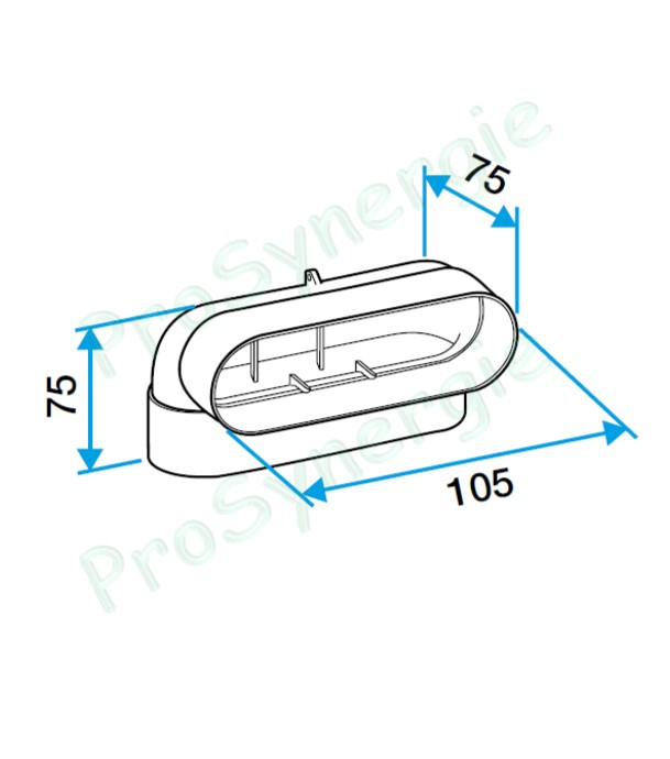 Coude 90° Vertical Minigaine Aldes - Ventilation (VMC) - Section 40 x 100 mm
