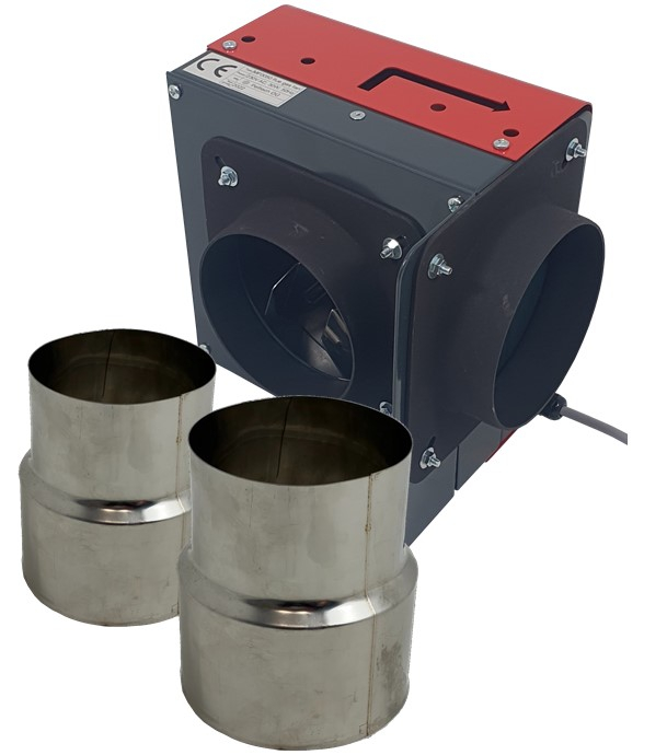Kit extracteur de fumée équerre (90°) + 2 augmentations pour raccordement Ø Femelle 139 mm