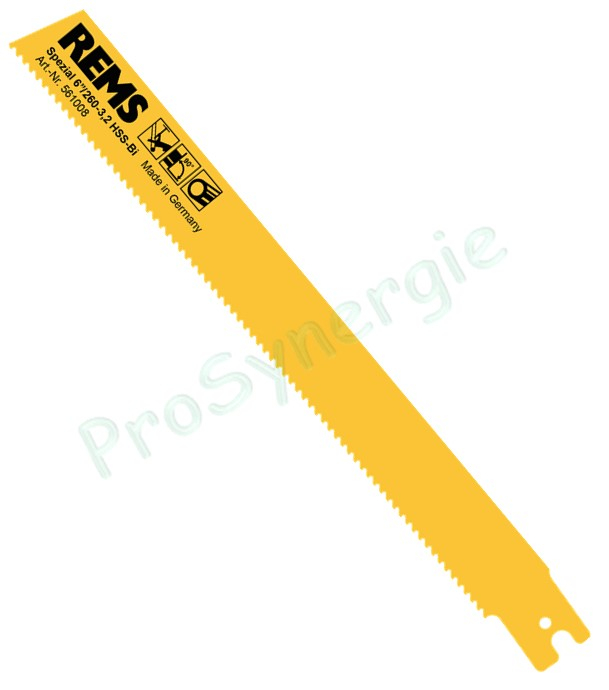 Lot de 5 lames de Scies Sabre Epaisse et rigides pour sciage à 90° - Tube 6´´ ou lg 260 mm - Denture 3,2 mm