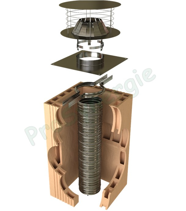 Chapeau sortie de tubage Ø 80 à 111 mm (Aspirateur Statique) anti-refouleur avec grillage anti-volatile Varispir (Alu) N°1