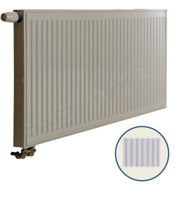 Radiateur Profilé Horizontal à Vanne intégrée - Raccordement Réversible (sans pattes)