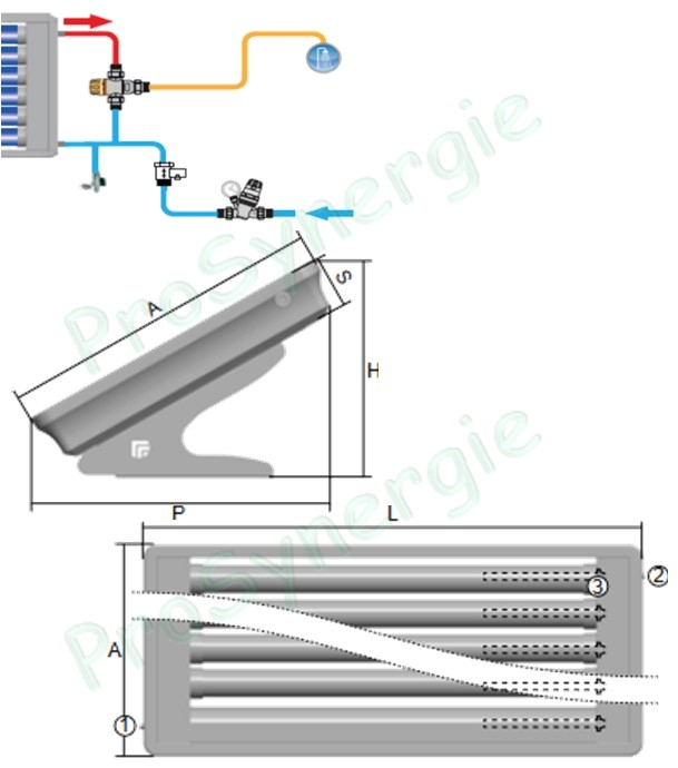 Capteur solaire tube Stratos® 4S Heat Storage HS 300 surface 3,12 m² (6 personnes + réserve tampon, appoint électrique et échangeur ECS instantané)