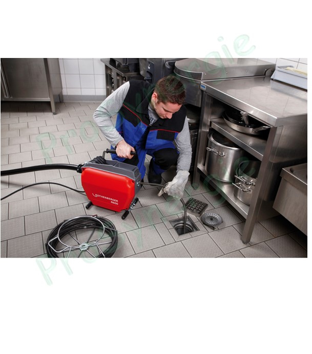 Déboucheur Rothenberger R600 pour Ø 20 - 150 mm + Jeu câble et accessoires 16 et 22