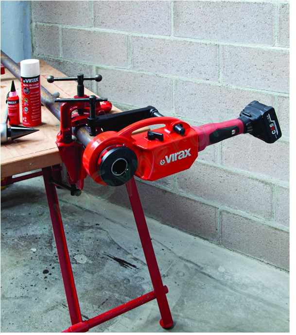 Filière électroportative Phénix IV Secteur 230V ou Batterie CAS 18V avec étau de blocage -Têtes BSPT Droite jusqu´au 2´´