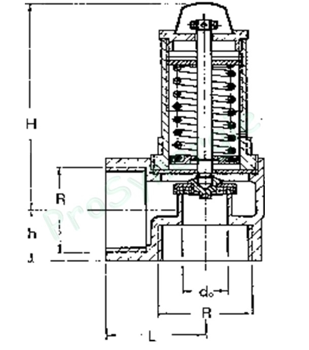 Soupape de sûreté série G - Corps Bronze - Tarage 4 bar - F Ø 1´´1/2