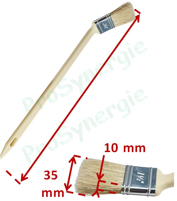 Pinceau radiateur soie coudé  - Longueur 350 mm - Brosse 35 x 10 mm