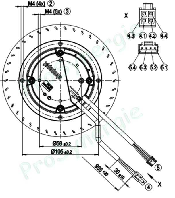 Moto-turbine EC 230Vac 50/60Hz 95W ventilateur à action Ø 160mm avec moteur à rotor extérieur EBM Papst