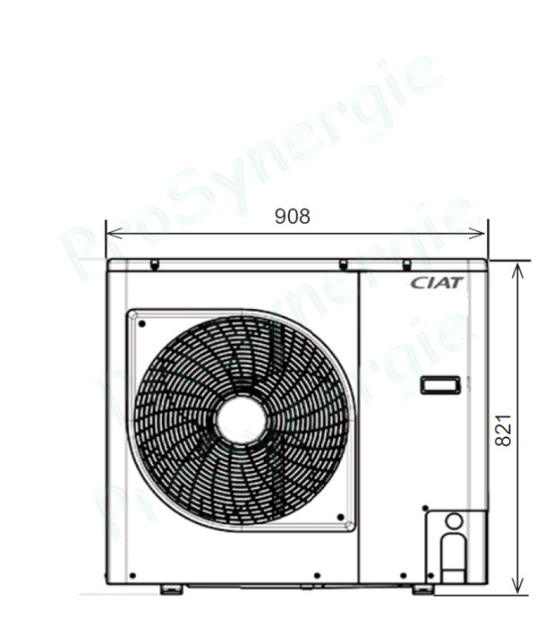 Pompe à chaleur monobloc EREBA HE 5H réversible inverter 230V - 8A / Pc 5.2KW (7/6°C 30/35°C) Pf 4KW (7/12°C 35°C) - LxHxP=908x400x820mm
