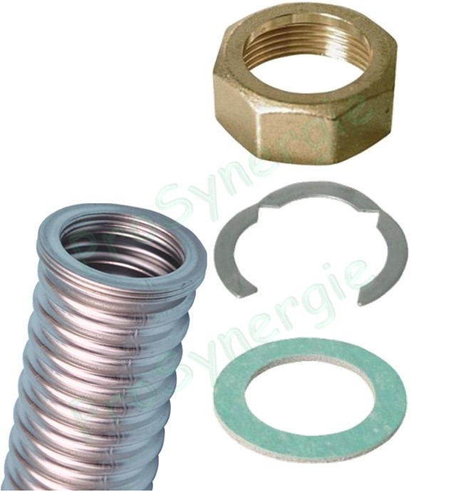 Tube Flexible Inox 316L annelé (Raccordement Solaire Chauffage Sanitaire) 2 bars - DN40 - Øint./ext. 40.7/49.6mm (Couronne 20m)