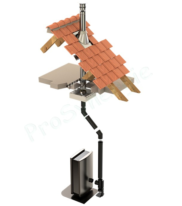 Tuyau de poêle av. joint viton acier 0,7mm émaillé noir mat Ø 100mm longueur 50cm (44cm utile)