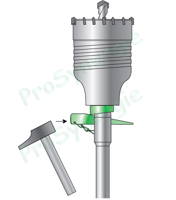 Porte trépan Longueur 900 mm Pro SDS-max attachement Cône 1/8´´ pour trépans Diager Crusher