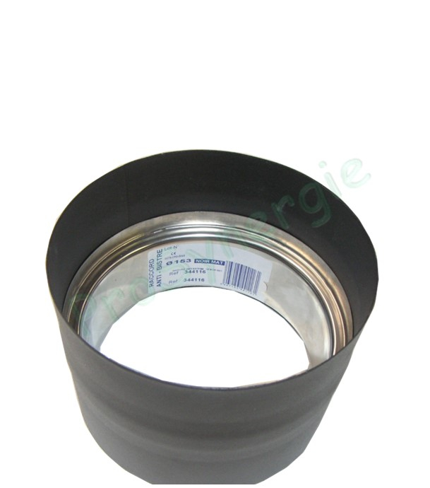 Ecoten - Kit raccordement Email Noir Mat télescopique droit ou désaxé (hauteur réglable de 1.04 à 2.07 mètres) dessus de poêle Ø 150 à 180 mm sur conduit existant plafond