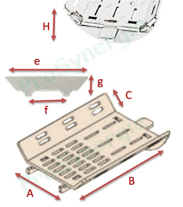 Grille de combustion 105x162mm (creuset) + butée pour brûleurs à granulés B-Max Essential (50 kW)