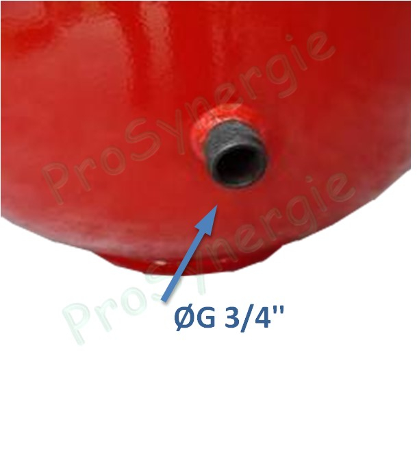 Vases d´expansion solaires sur pieds série Solar-Plus Contenance 50 Litres Ø x haut = 380 x 525mm - Raccord ØM3/4´´