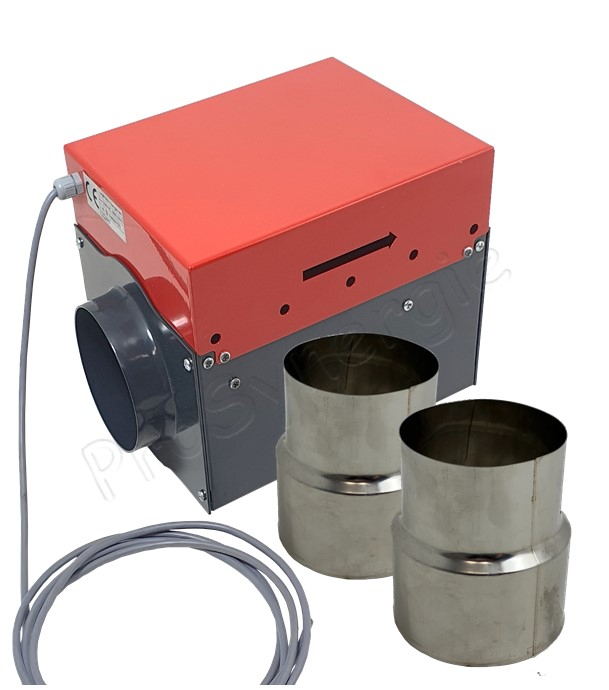 Kit extracteur de fumée en ligne (180°) + 2 augmentations pour raccordement Ø Femelle 139 mm