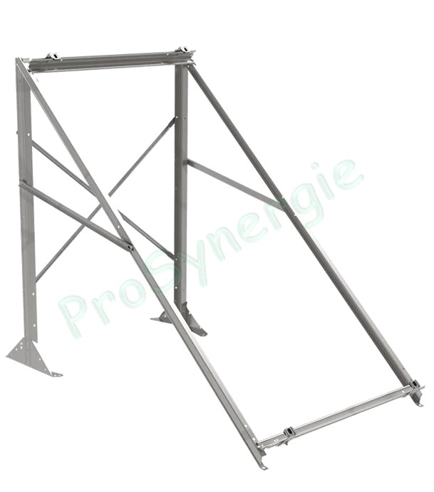 Kit de fixation horizontale toiture terrasse ou sol pour 3 panneaux solaires type Astrea