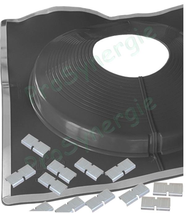 Etanchéité souple SolFlexe EPDM Noir (115 °C maxi) n°10 Ø 350 à 760 mm - Ouverture latérale possible et embase carrée