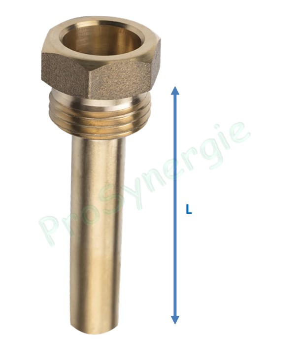Doigts de gant - Tube laiton 1/2  avec vis de blocage - Ø int/ext  9x11 mm - Longueur 45 mm