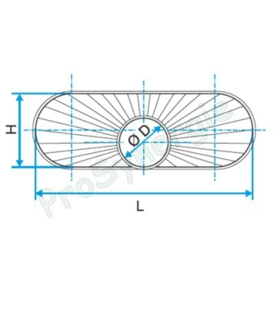 ROCTP - Réduction Tangentielle sur Plat Galva Oblong Cylindrique - Hauteur 320 mm - Largeur 950 mm Vers Ø 450 mm