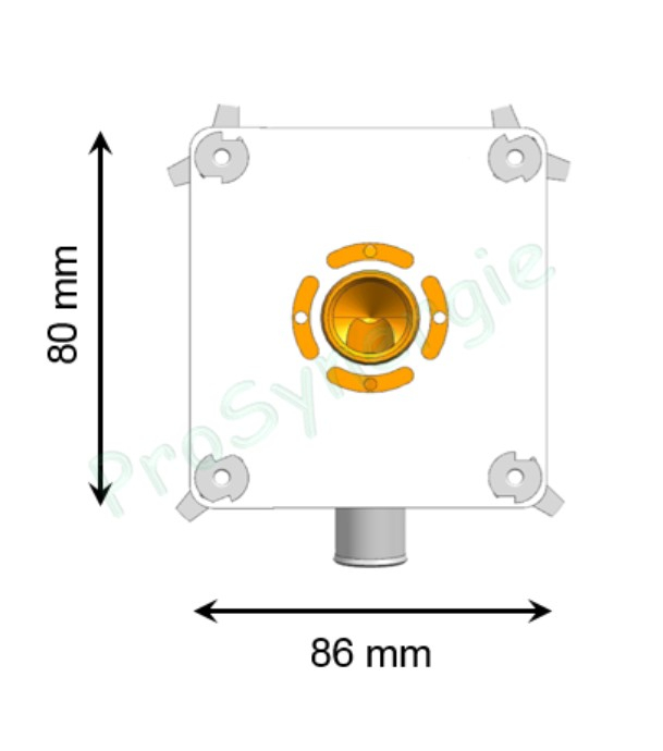 Coude pour robinetterie avec Platine Cloison plaque de plâtre - Sertir Multicouche Fluxo Ø 16 mm - Visser Femelle Fixe 1/2´´