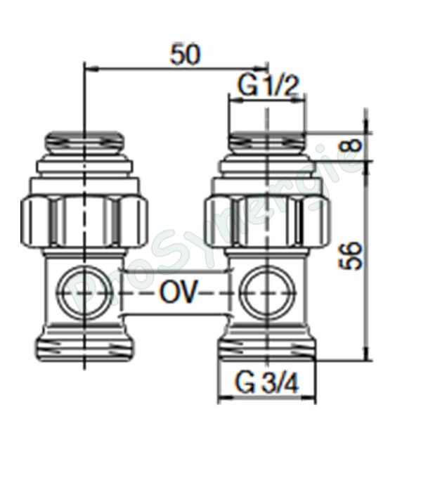 Robinet d´arrêt multiflex F droit ZB (bitube) Ø M 1/2'' - eurocône M 3/4''