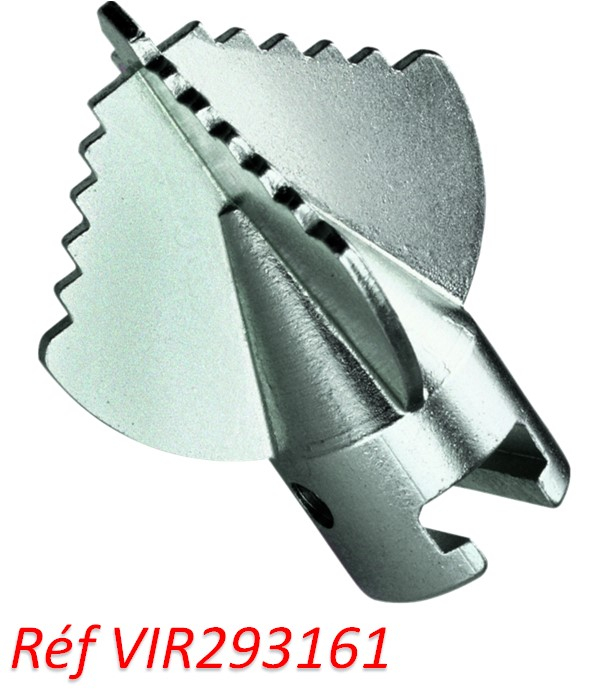 Tête fraise pour section de câble Ø 16 ou 22 mm de déboucheur Val 96QC et Val 95